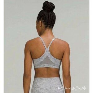 Lululemon Train Times Bra Sports Yoga Gym Activewear Wee Space Grey White Size 4